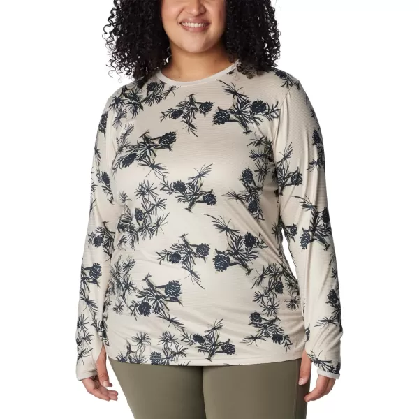 Columbia Womens Leslie Falls Long SleeveDark Stone Pinecones