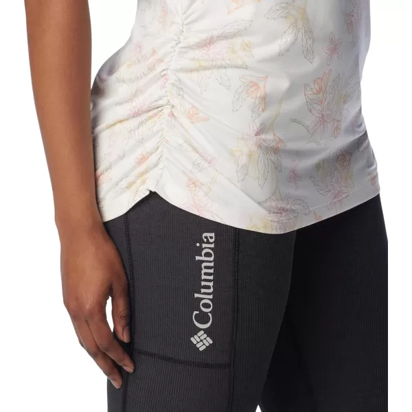 Columbia Womens Leslie Falls Short SleeveSea Salt Tigerlines Multi