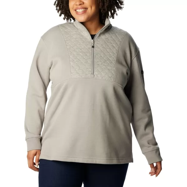 Columbia Womens Lodge Quilted 14 Zip Light Grey Heather LargeColumbia Womens Lodge Quilted 14 Zip Light Grey Heather Large