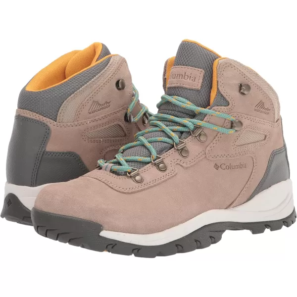 Columbia Womens Newton Ridge Plus Waterproof Amped Hiking BootOxford Tan  Dusty Green