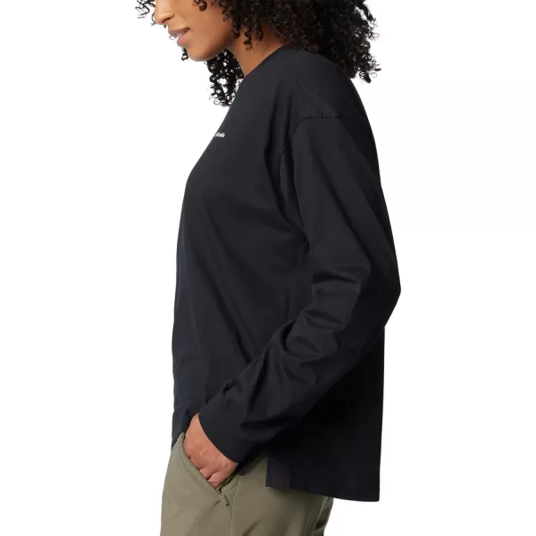 Columbia Womens North Cascades Branded Long Sleeve CrewBlackVarsity Arch