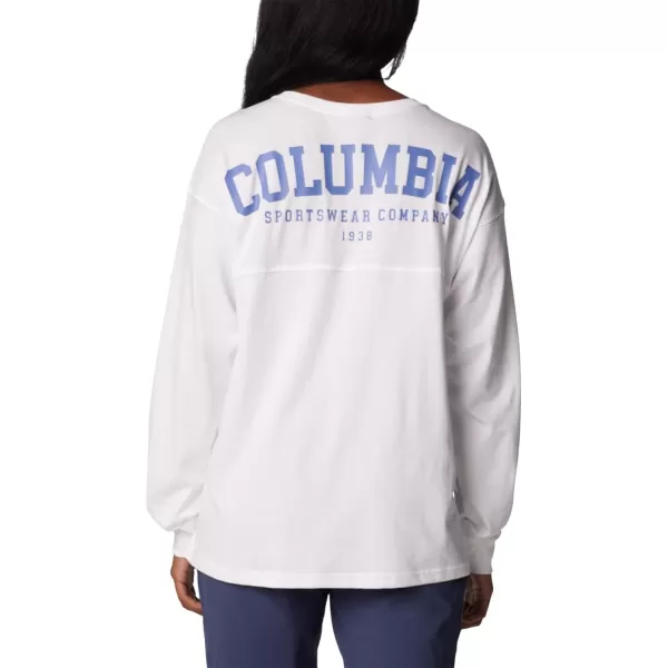 Columbia Womens North Cascades Branded Long Sleeve CrewWhiteVarsity Arch