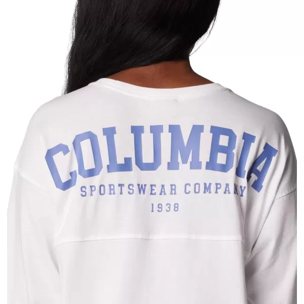 Columbia Womens North Cascades Branded Long Sleeve CrewWhiteVarsity Arch