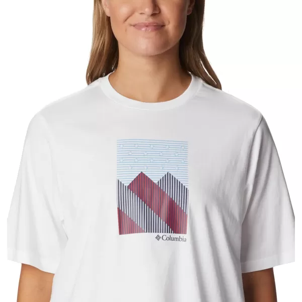 Columbia Womens North Cascades Graphic Short Sleeve TeeWhiteStarry Peaks Graphic