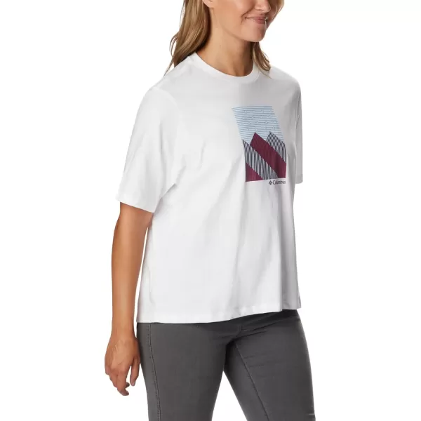 Columbia Womens North Cascades Graphic Short Sleeve TeeWhiteStarry Peaks Graphic