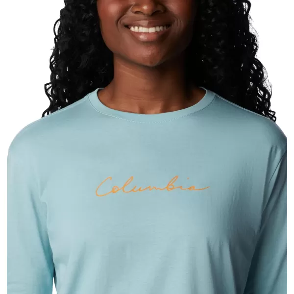 Columbia Womens North Cascades Ls TeeAqua Haze Simply Scripted