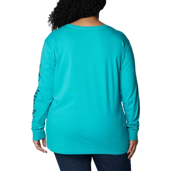 Columbia Womens North Cascades Ls TeeBright Aqua Nocturnal Gem Columbia