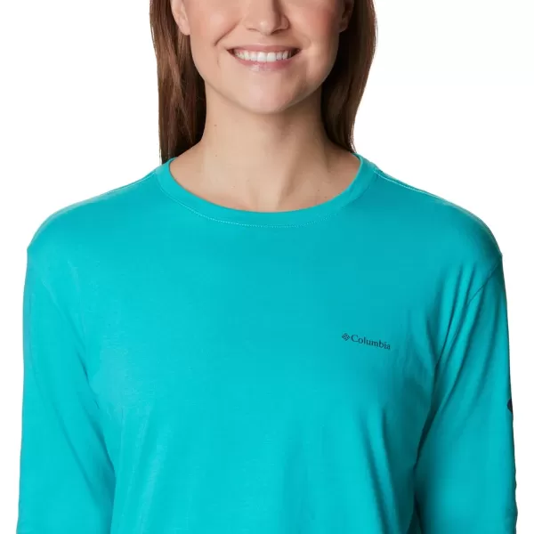 Columbia Womens North Cascades Ls TeeBright Aqua Nocturnal Gem Columbia