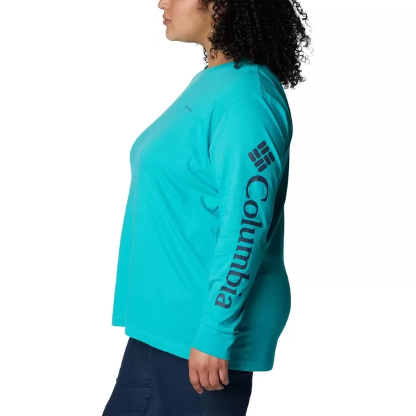 Columbia Womens North Cascades Ls TeeBright Aqua Nocturnal Gem Columbia