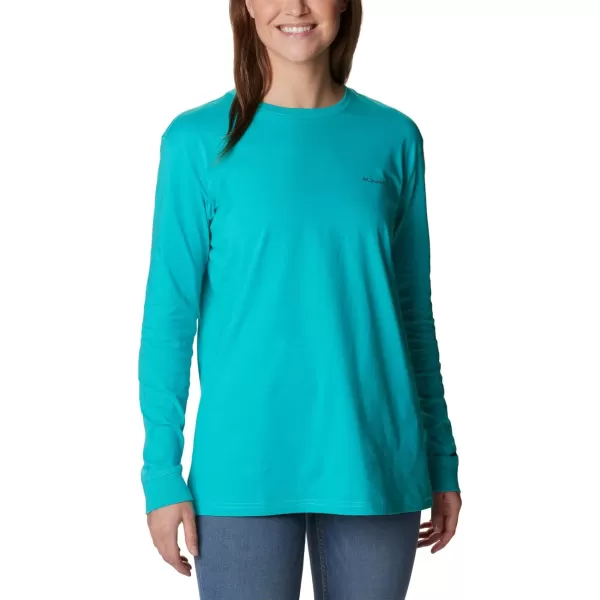 Columbia Womens North Cascades Ls TeeBright Aqua Nocturnal Gem Columbia