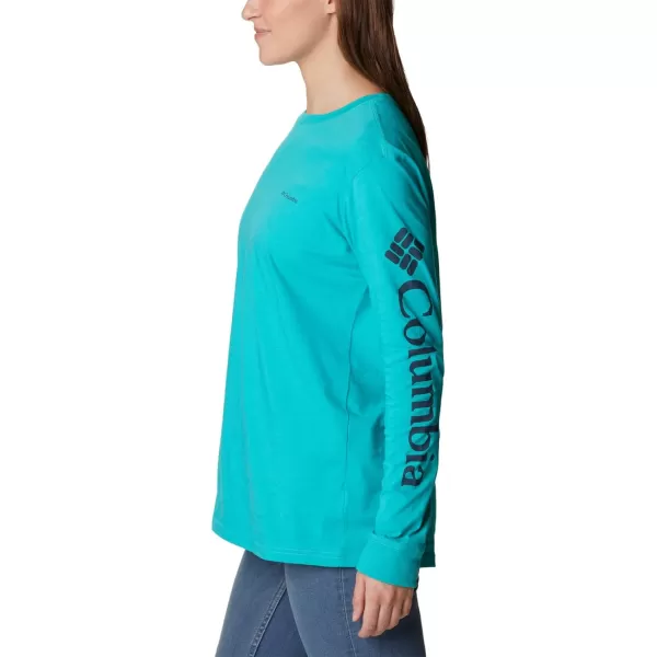 Columbia Womens North Cascades Ls TeeBright Aqua Nocturnal Gem Columbia