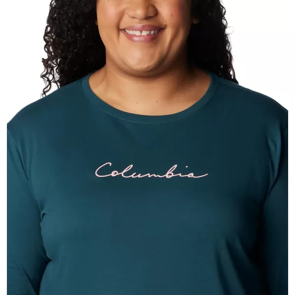 Columbia Womens North Cascades Ls TeeNight Wave Simply Scripted