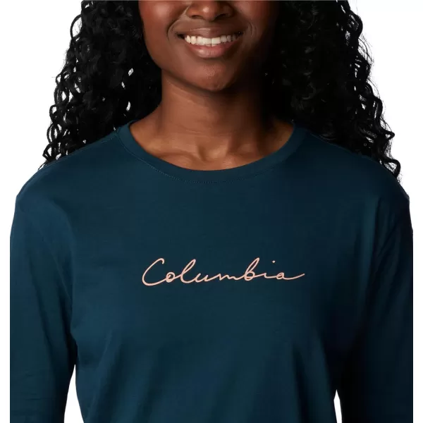 Columbia Womens North Cascades Ls TeeNight Wave Simply Scripted