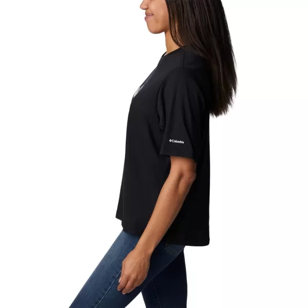 Columbia Womens North Cascades Relaxed TeeBlackCsc Stacked Gradient Graphic