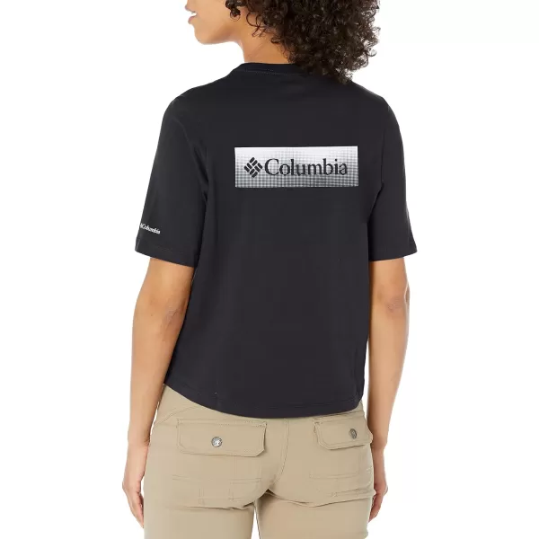 Columbia Womens North Cascades Relaxed TeeBlackFramed Halftone Logo Graphic