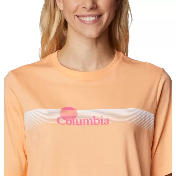 Columbia Womens North Cascades Relaxed TeePeachInverted Brand Graphic