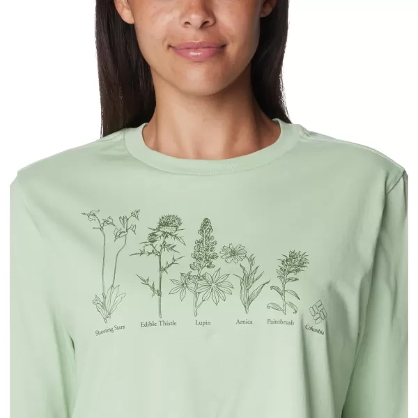 Columbia Womens North Cascades Relaxed TeeSage LeafFloral Friends