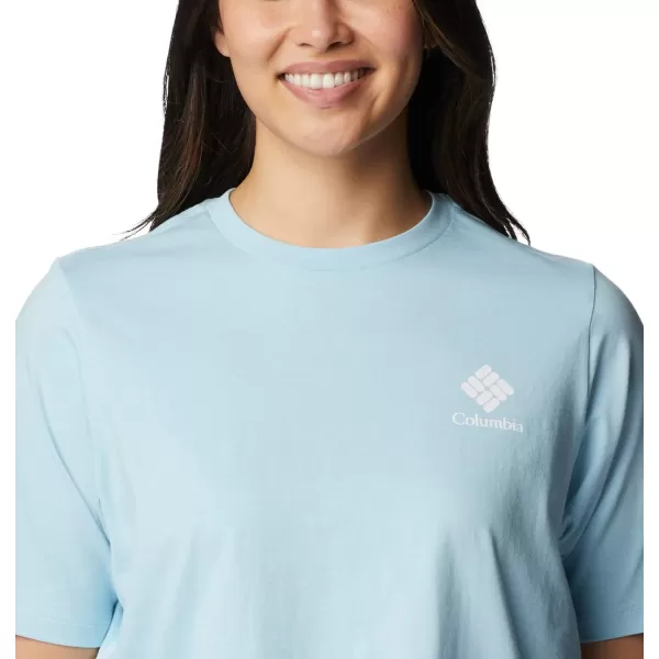 Columbia Womens North Cascades Relaxed TeeSpring BlueFramed Halftone Logo Grx