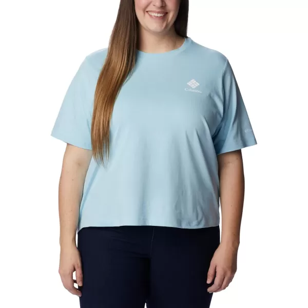 Columbia Womens North Cascades Relaxed TeeSpring BlueFramed Halftone Logo Grx