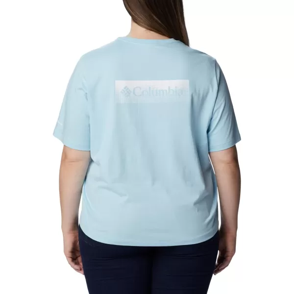 Columbia Womens North Cascades Relaxed TeeSpring BlueFramed Halftone Logo Grx