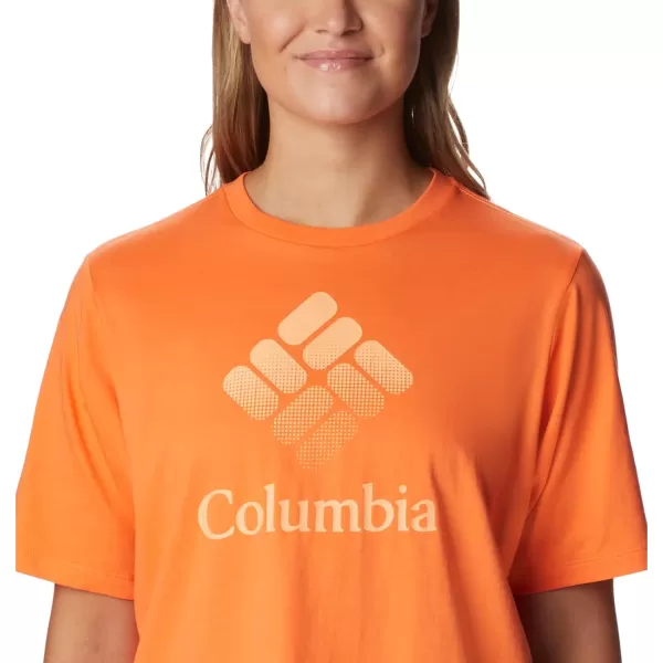 Columbia Womens North Cascades Relaxed TeeSunset OrangeCsc Stacked Gradient Grx