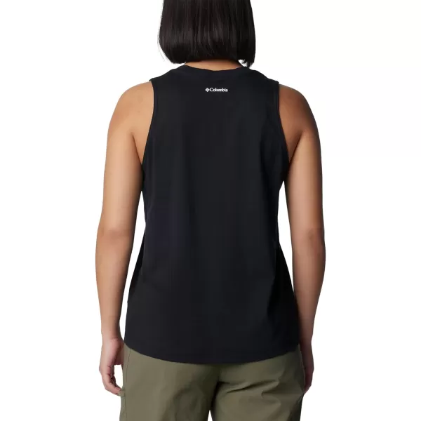 Columbia Womens North Cascades TankBlackCsc Emblem Two