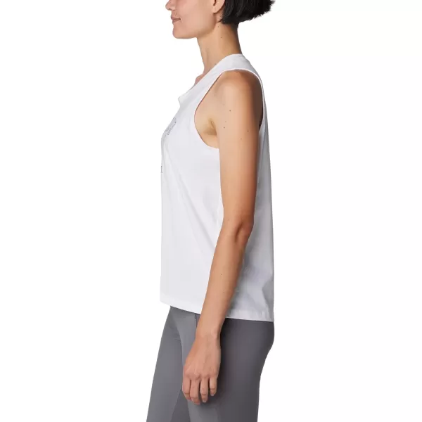 Columbia Womens North Cascades TankWhiteCsc Emblem Two