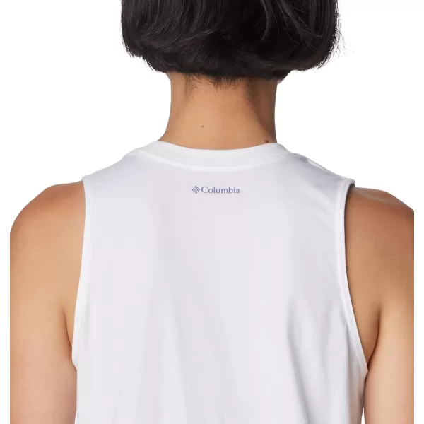 Columbia Womens North Cascades TankWhiteCsc Emblem Two