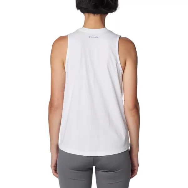 Columbia Womens North Cascades TankWhiteCsc Emblem Two