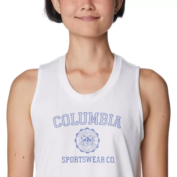 Columbia Womens North Cascades TankWhiteCsc Emblem Two