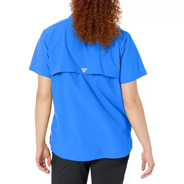 Columbia Womens PFG Bahama II UPF 30 Short Sleeve Fishing ShirtBlue Macaw