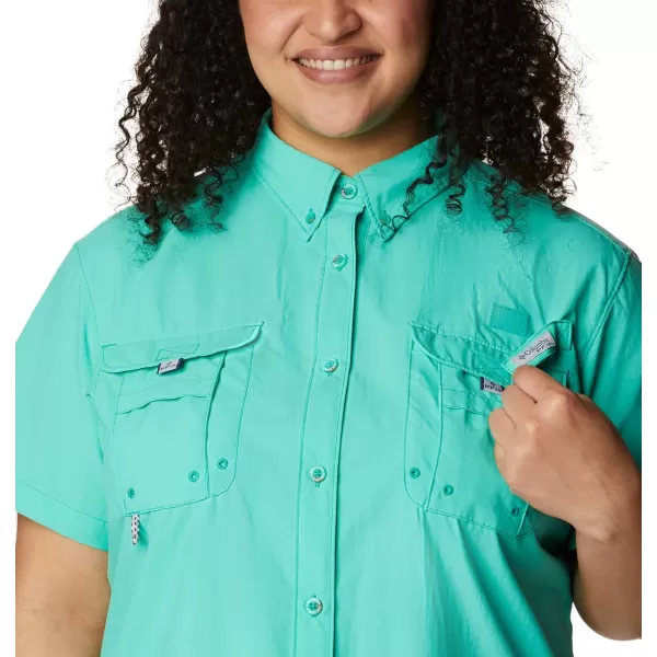 Columbia Womens PFG Bahama II UPF 30 Short Sleeve Fishing ShirtElectric Turquoise