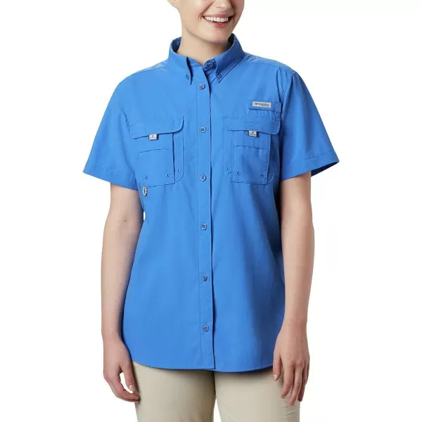 Columbia Womens PFG Bahama II UPF 30 Short Sleeve Fishing ShirtStormy Blue
