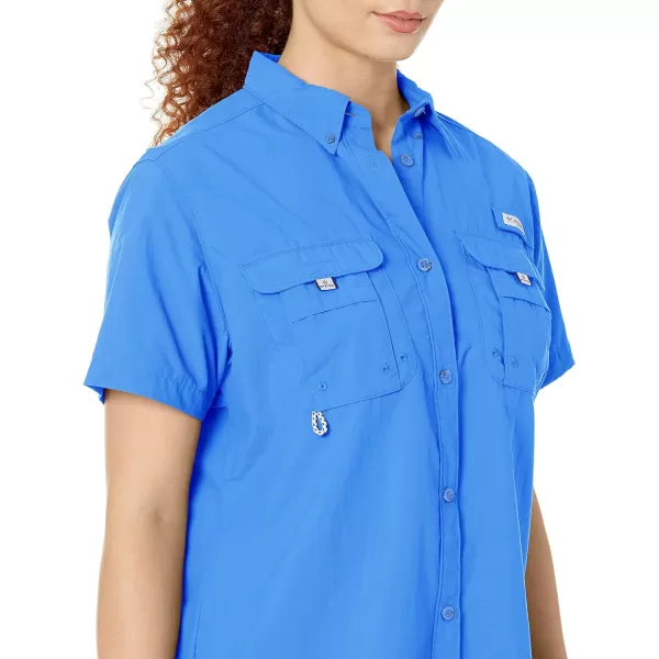 Columbia Womens PFG Bahama II UPF 30 Short Sleeve Fishing ShirtStormy Blue