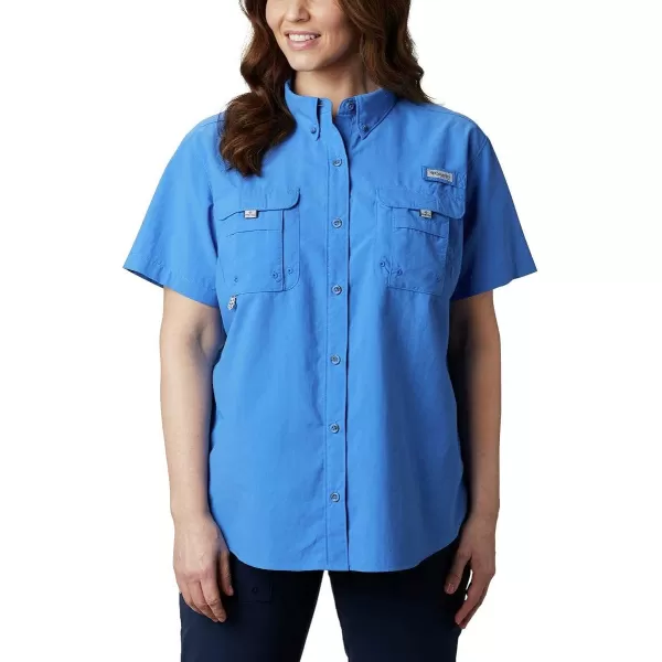 Columbia Womens PFG Bahama II UPF 30 Short Sleeve Fishing ShirtStormy Blue
