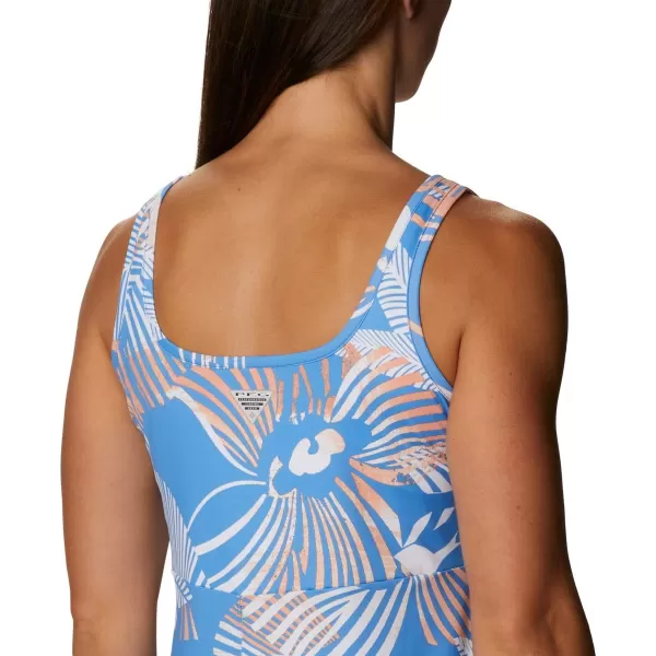 Columbia Womens PFG Freezer III DressHarbor Blue Stencil Hibiscus Print