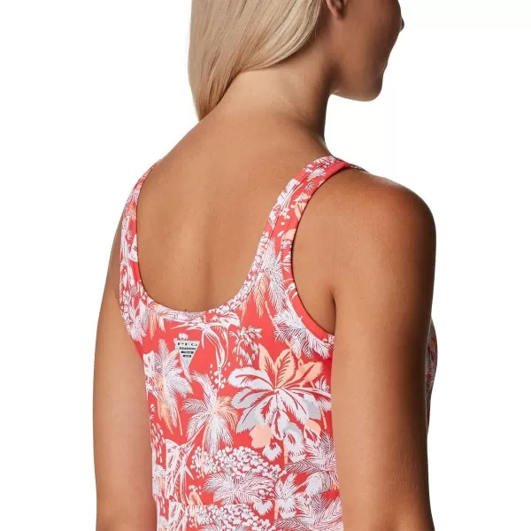 Columbia Womens PFG Freezer III DressRed Hibiscus Festive Fishin