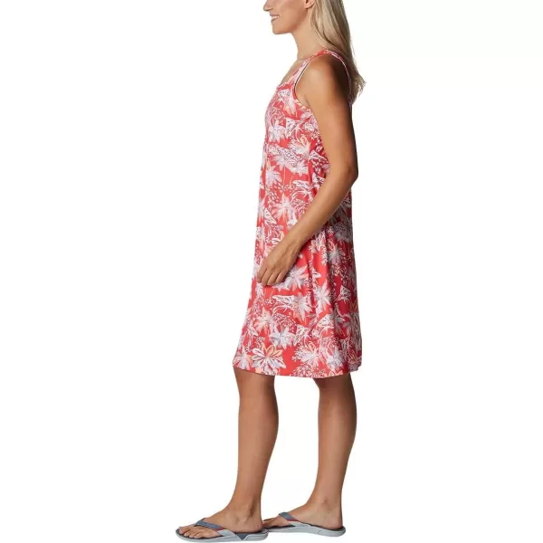 Columbia Womens PFG Freezer III DressRed Hibiscus Festive Fishin