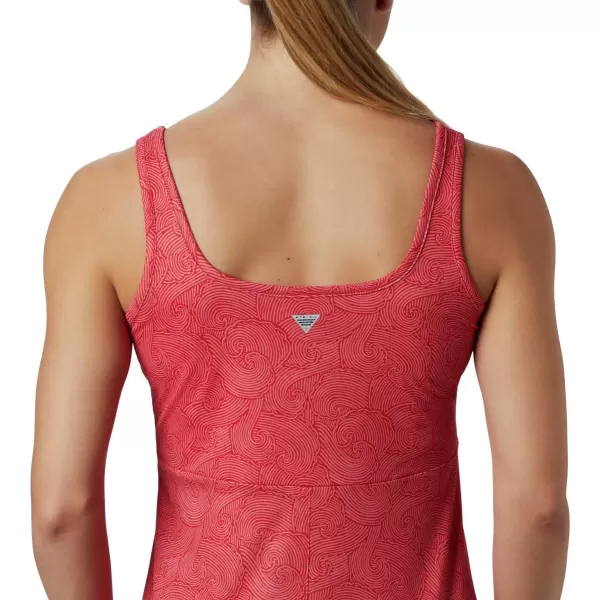 Columbia Womens PFG Freezer III DressRed Lily Seaside Swirls Print
