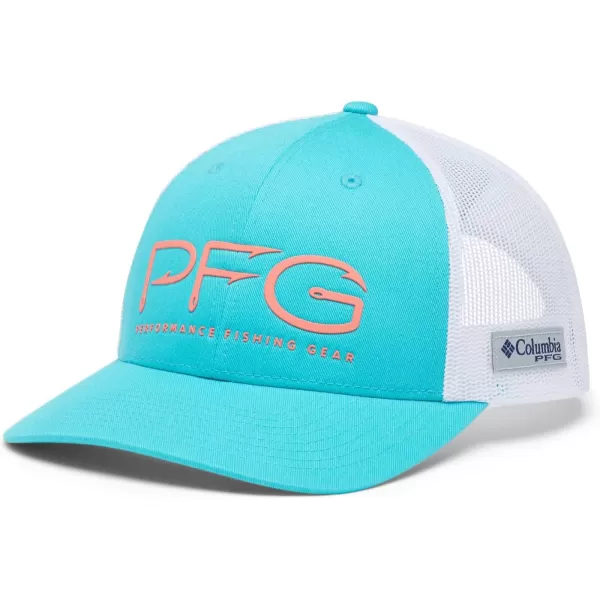 Columbia Womens PFG Hooks Mesh Snap BackHigh CrownOcean TealCorange