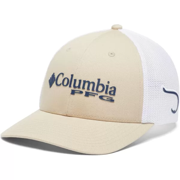 Columbia Womens PFG Logo Mesh Ball CapAncient FossilCarbon