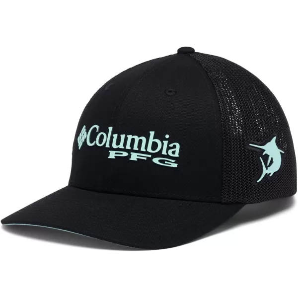 Columbia Womens PFG Logo Mesh Ball CapBlackGulf Stream