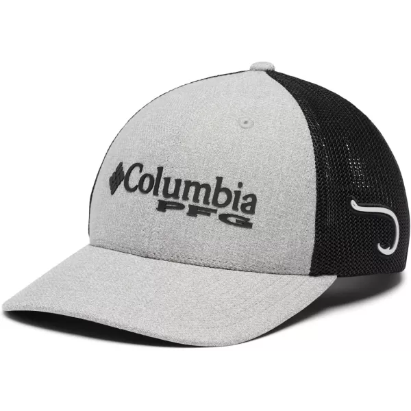 Columbia Womens PFG Logo Mesh Ball CapCool Grey HeatherBlack