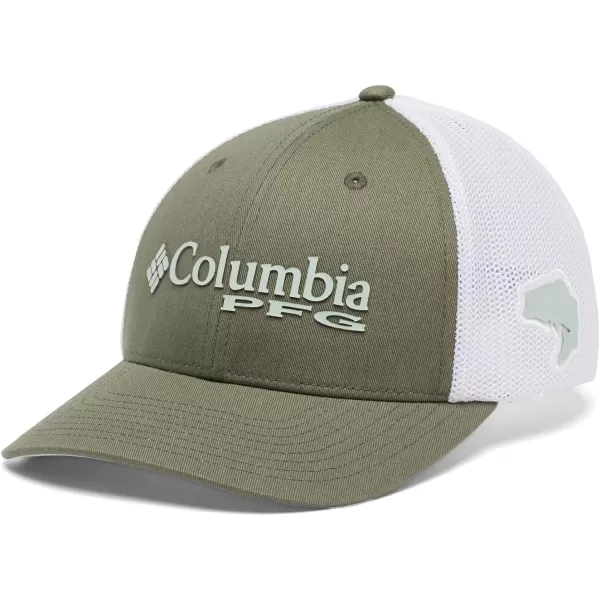 Columbia Womens PFG Logo Mesh Ball CapCypressCool GreenBass