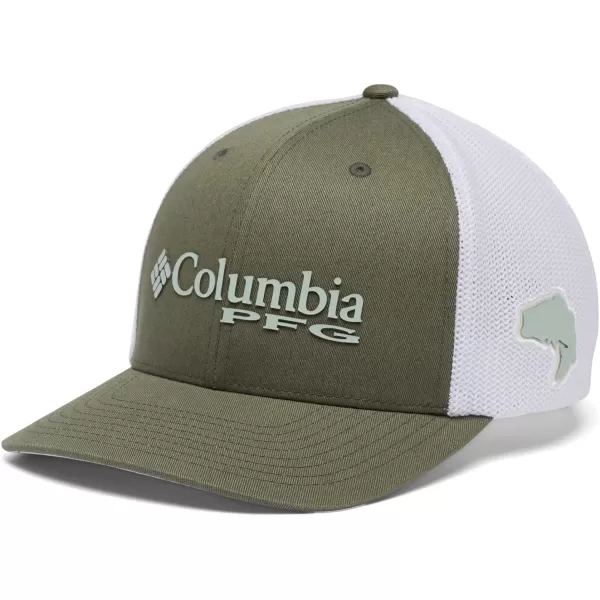 Columbia Womens PFG Logo Mesh Ball CapCypressCool GreenBass