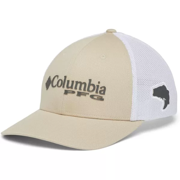 Columbia Womens PFG Logo Mesh Ball CapFossilGrillWhiteBass