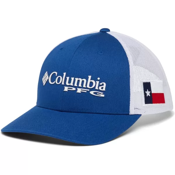 Columbia Womens PFG Logo Mesh Ball CapHigh CrownBlue