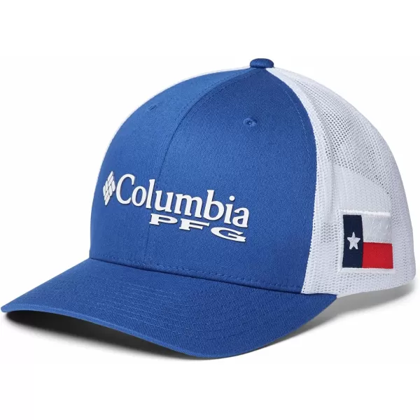 Columbia Womens PFG Logo Mesh Ball CapHigh CrownBlue