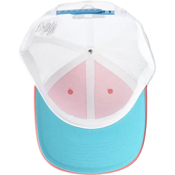 Columbia Womens PFG Logo Mesh Ball CapHigh CrownCorangeOcean Teal