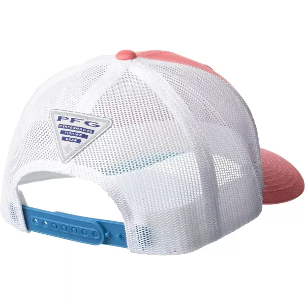 Columbia Womens PFG Logo Mesh Ball CapHigh CrownCorangeOcean Teal